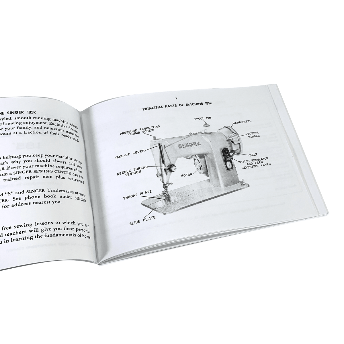 Singer 185K 185J Sewing Machine Instruction Manual New Reproduction ... Singer sewing machine 185j