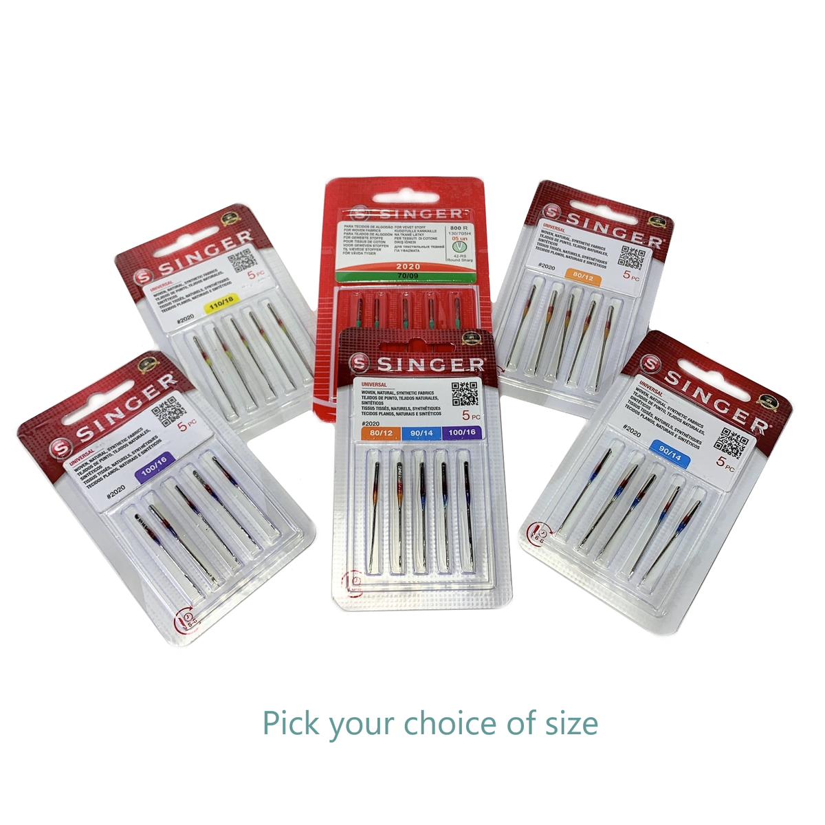 Universal Needles 5-pack for Sewing Machines Size 70/10