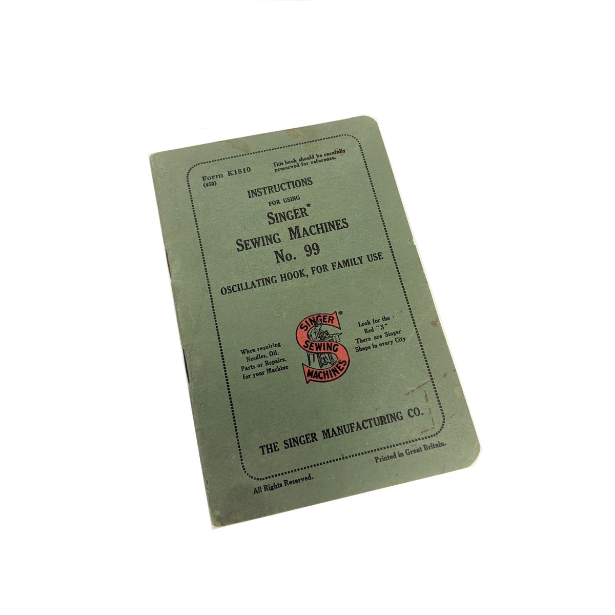 Singer 99 99K Sewing Machine Instruction Manual Vintage Original 1949