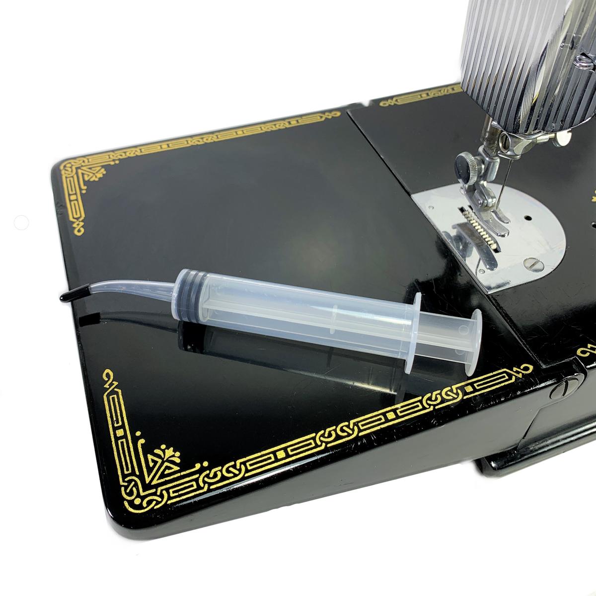 Empty Grease Lubricant Syringe Curved Tip Makes Access To Gears & Motor Ports Easy! The Old