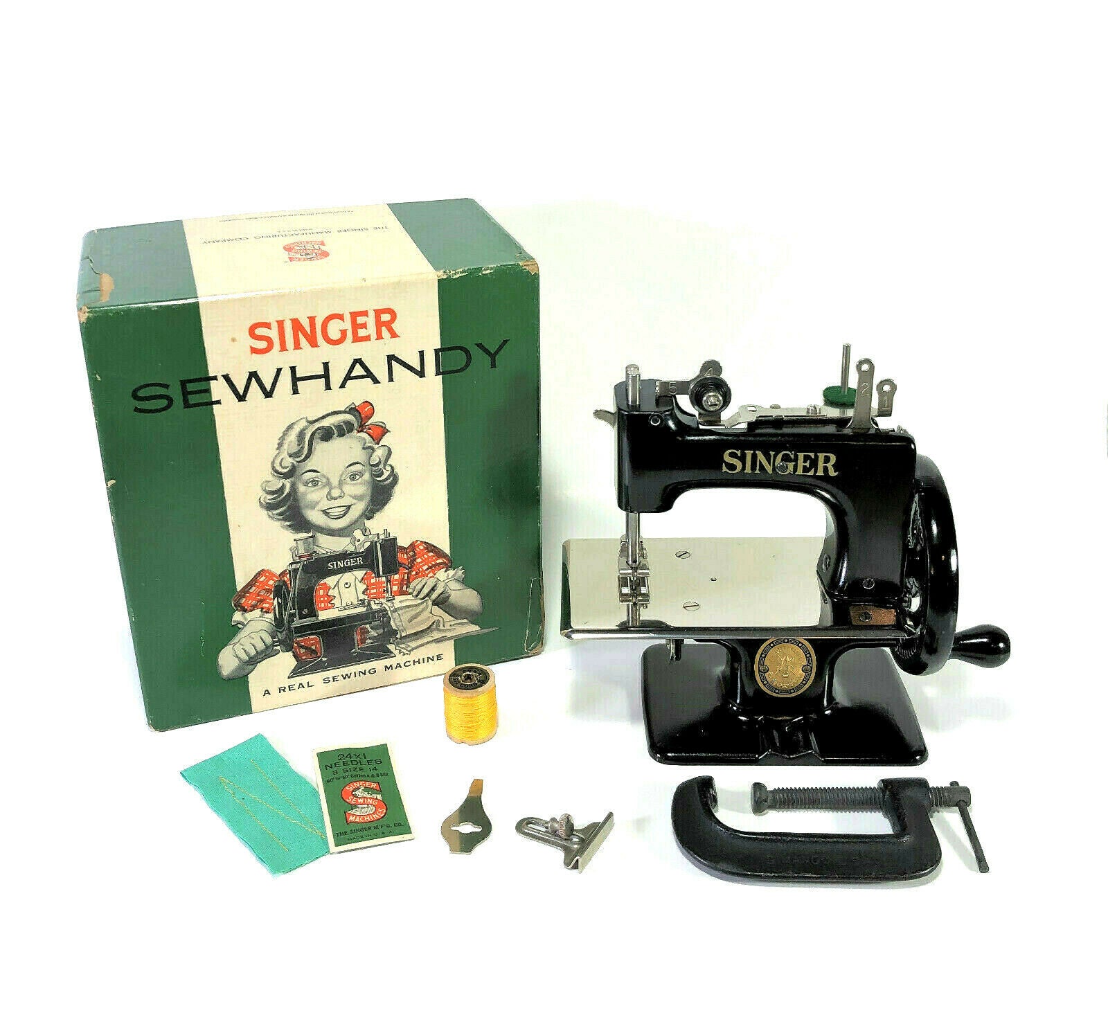 Vintage Singer Model 20 Sewhandy Child's Toy Hand Crank Sewing Vintage Singer Model 20 Sewhandy Child's Toy Hand Crank Sewing