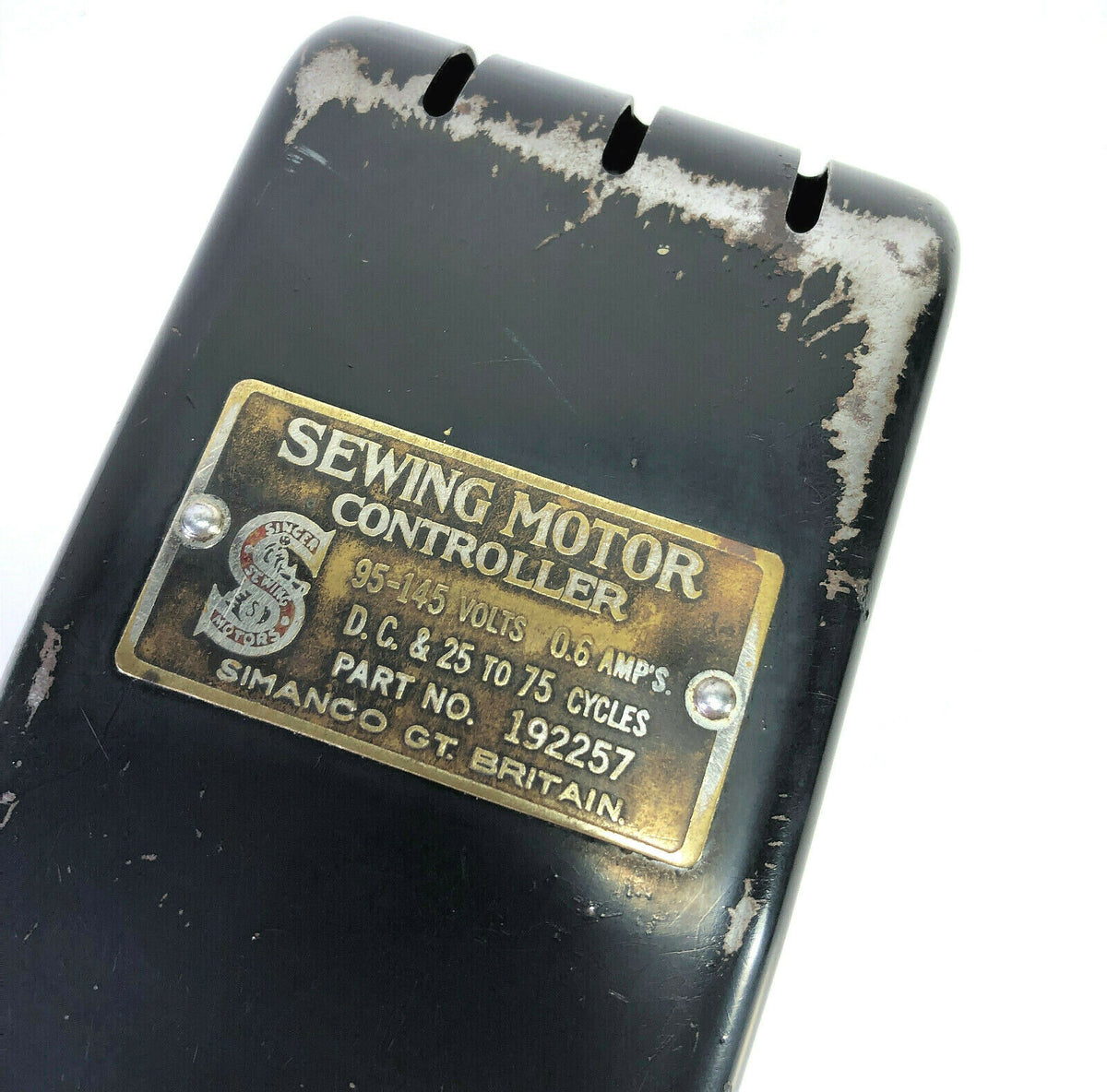 Early Singer Sewing Machine Pedal Speed Controller Simanco 192257 The