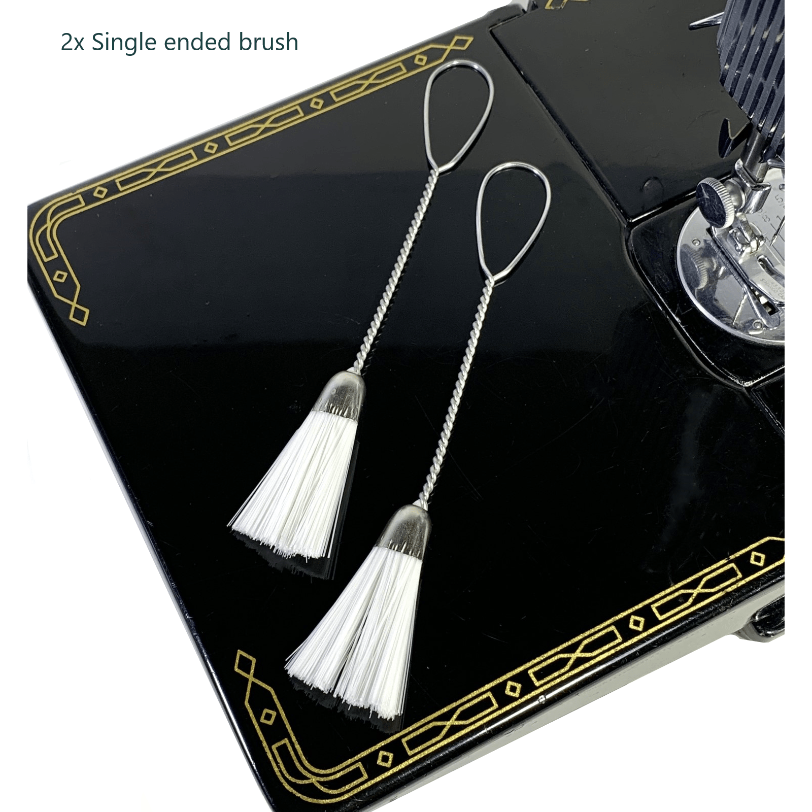 2 Pack Sewing Machine Lint Brush Wire Handle with Nylon Bristles Double or Single Ended - The Old Singer Shop