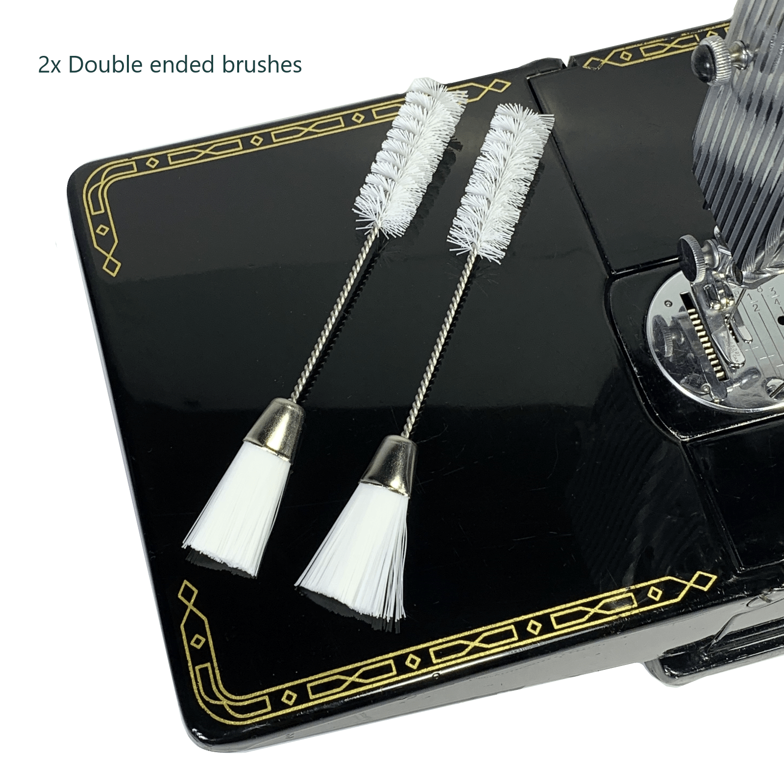 2 Pack Sewing Machine Lint Brush Wire Handle with Nylon Bristles Double or Single Ended - The Old Singer Shop