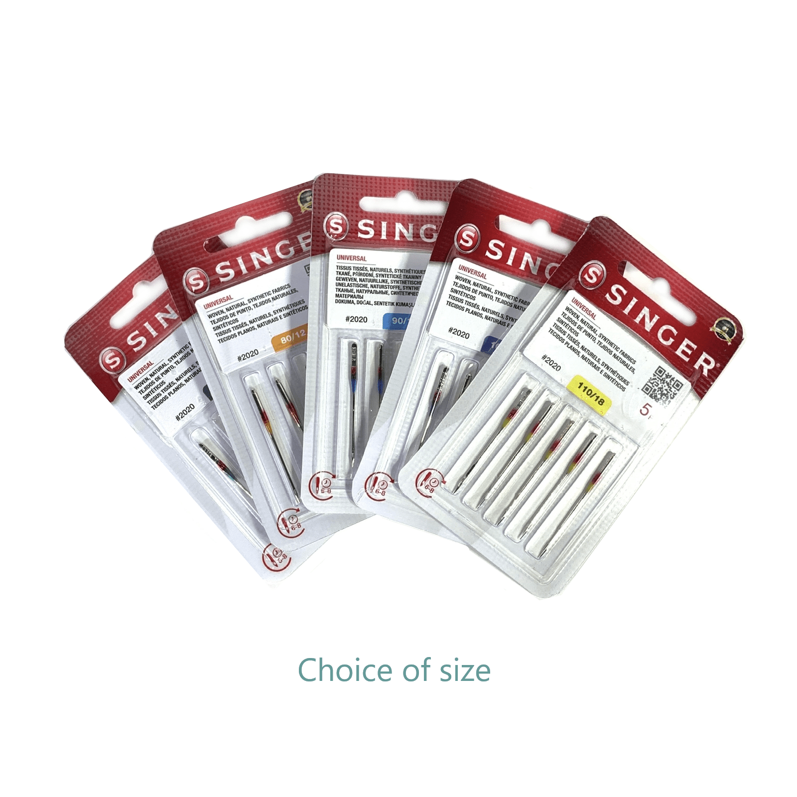 Singer Sewing Machine Needles 15x1 Universal 2020 5 Pack - Choice of Size - The Old Singer Shop