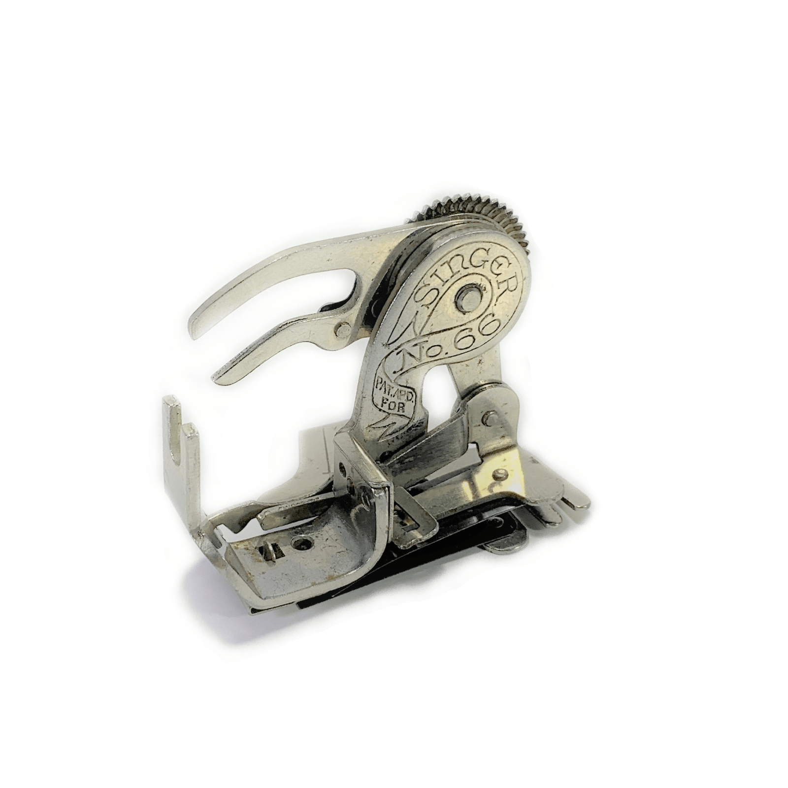 Early Singer 66 - 1 Sewing Machine Back Clamping Ruffler Foot Simanco - The Old Singer Shop