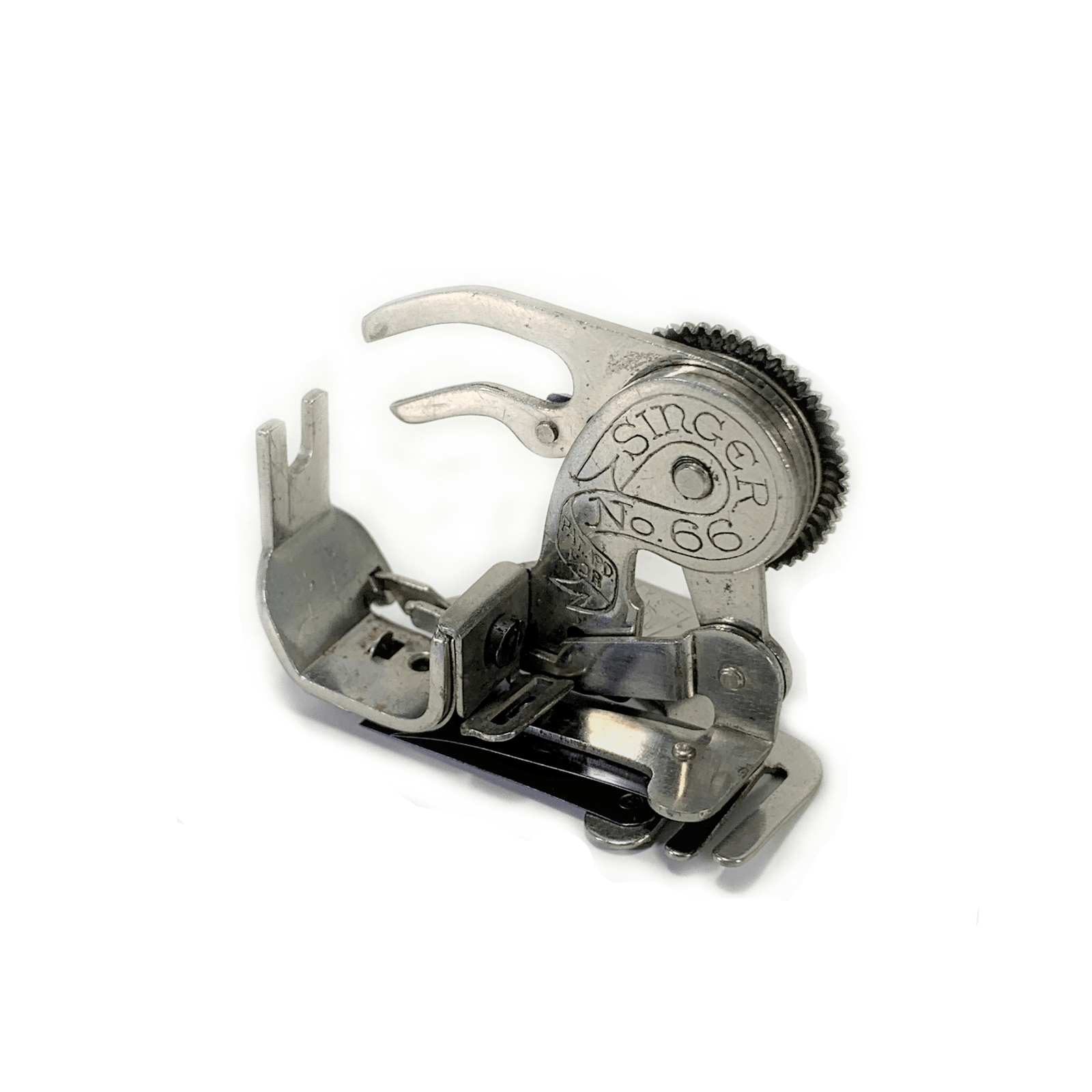 Early Singer 66 - 1 Sewing Machine Back Clamping Ruffler Foot Simanco - The Old Singer Shop