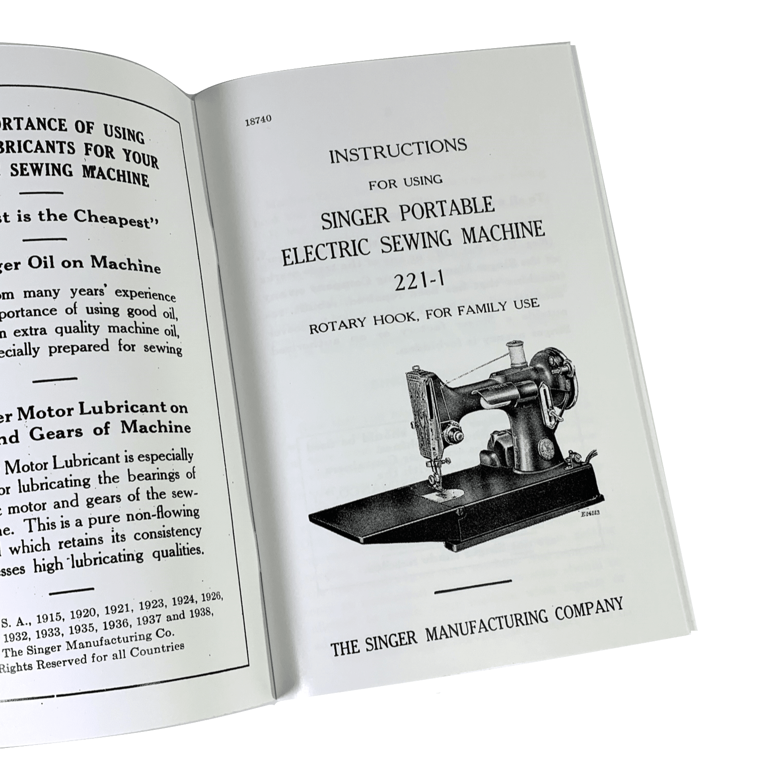 New Singer 221 Featherweight Sewing Machine Instruction Manual Original or Lrg Format Available - The Old Singer Shop