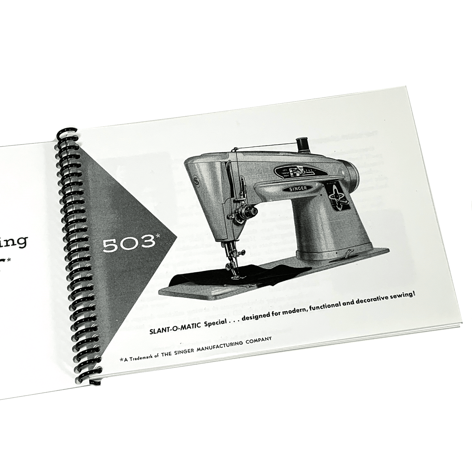 New Singer 503 503A Rocketeer Sewing Machine Instruction Manual Coil Bound - The Old Singer Shop
