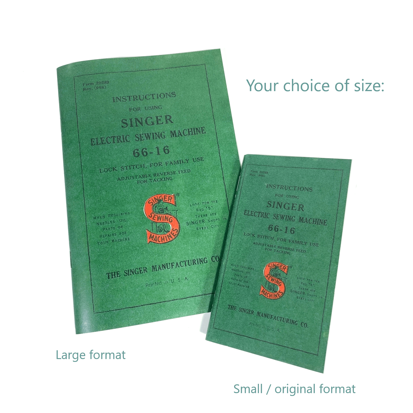 New Singer 66 - 16 Sewing Machine Instruction Manual Original or Large Format Available - The Old Singer Shop