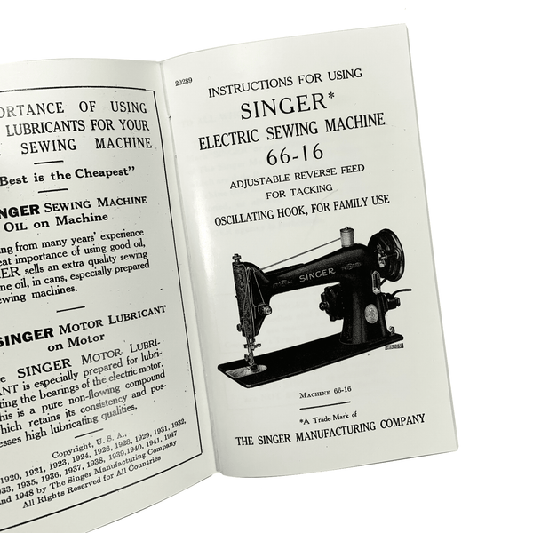 New Singer 66-16 Sewing Machine Instruction Manual Original or Large ...