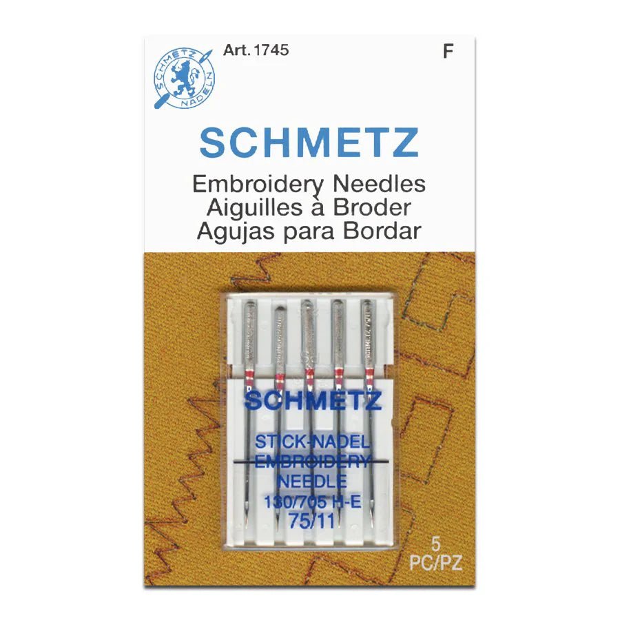 Schmetz Embroidery Sewing Machine Needles 5 Pack - Choice of Size - The Old Singer Shop