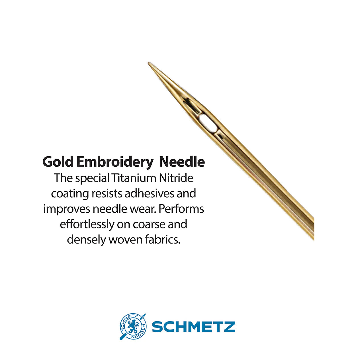 Schmetz Gold Embroidery Sewing Machine Needles 5 Pack - Choice of Size