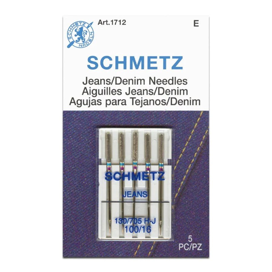 Schmetz Jeans Denim Sewing Machine Needles 5 Pack - Choice of Size - The Old Singer Shop