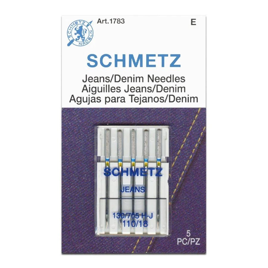 Schmetz Jeans Denim Sewing Machine Needles 5 Pack - Choice of Size - The Old Singer Shop