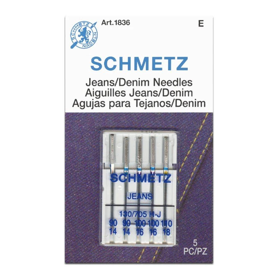 Schmetz Jeans Denim Sewing Machine Needles 5 Pack - Choice of Size - The Old Singer Shop