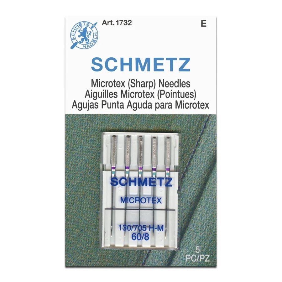 Schmetz Microtex (Sharp) Sewing Machine Needles 5 Pack - Choice of Size - The Old Singer Shop