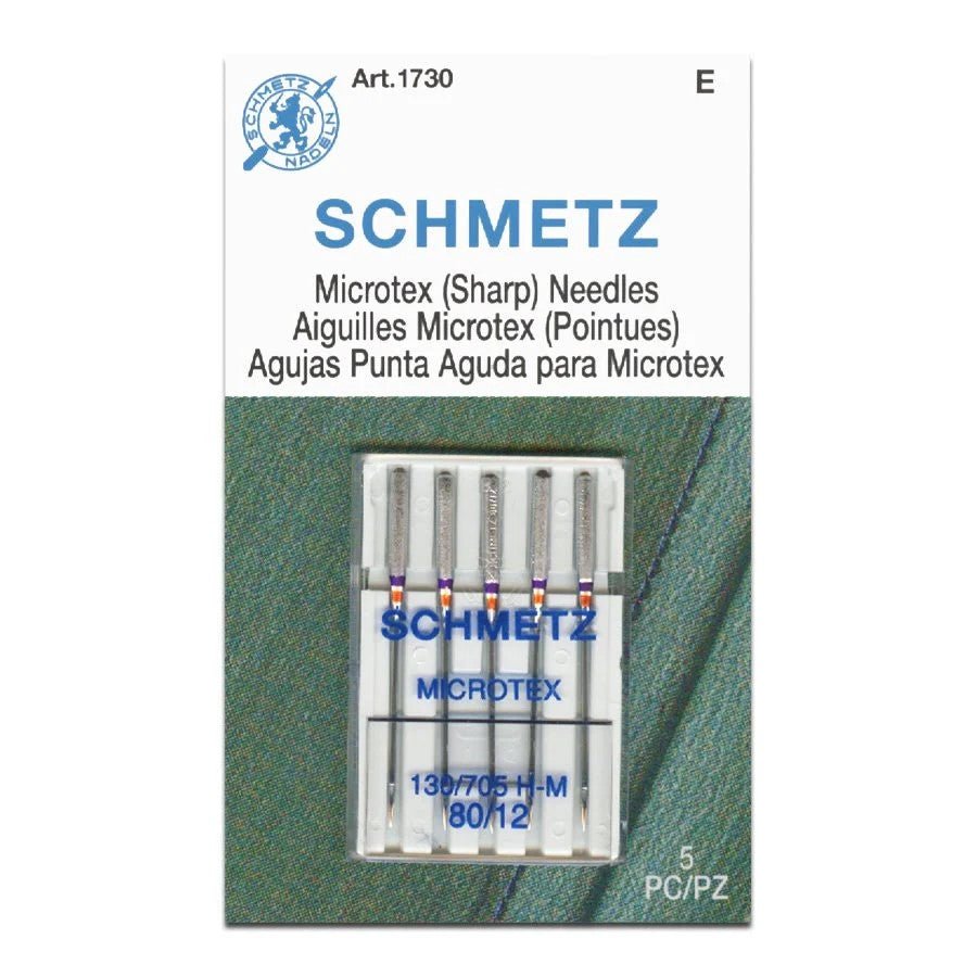 Schmetz Microtex (Sharp) Sewing Machine Needles 5 Pack - Choice of Size - The Old Singer Shop