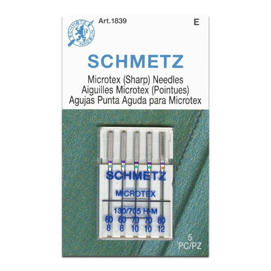 Schmetz Microtex (Sharp) Sewing Machine Needles 5 Pack - Choice of Size - The Old Singer Shop