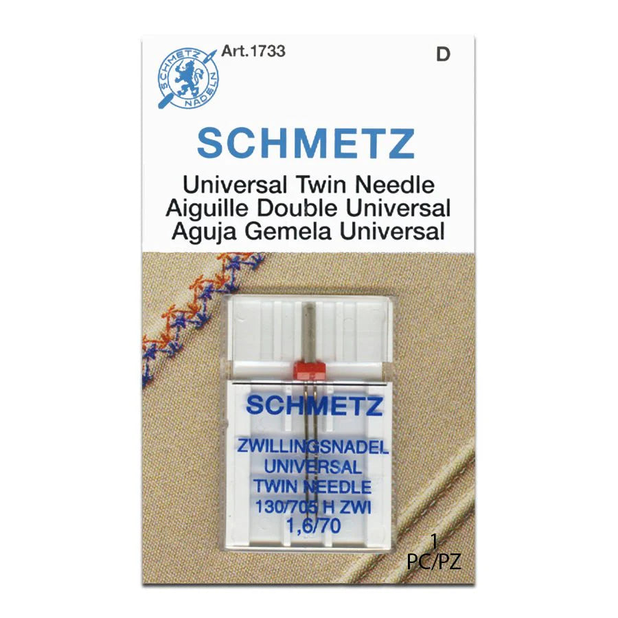 Schmetz Universal Sewing Machine Twin Needles - Choice of Size