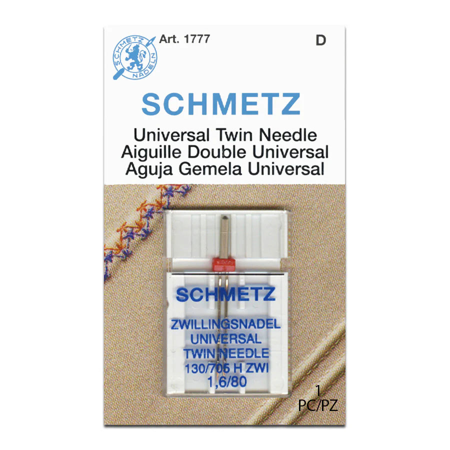 Schmetz Universal Sewing Machine Twin Needles - Choice of Size