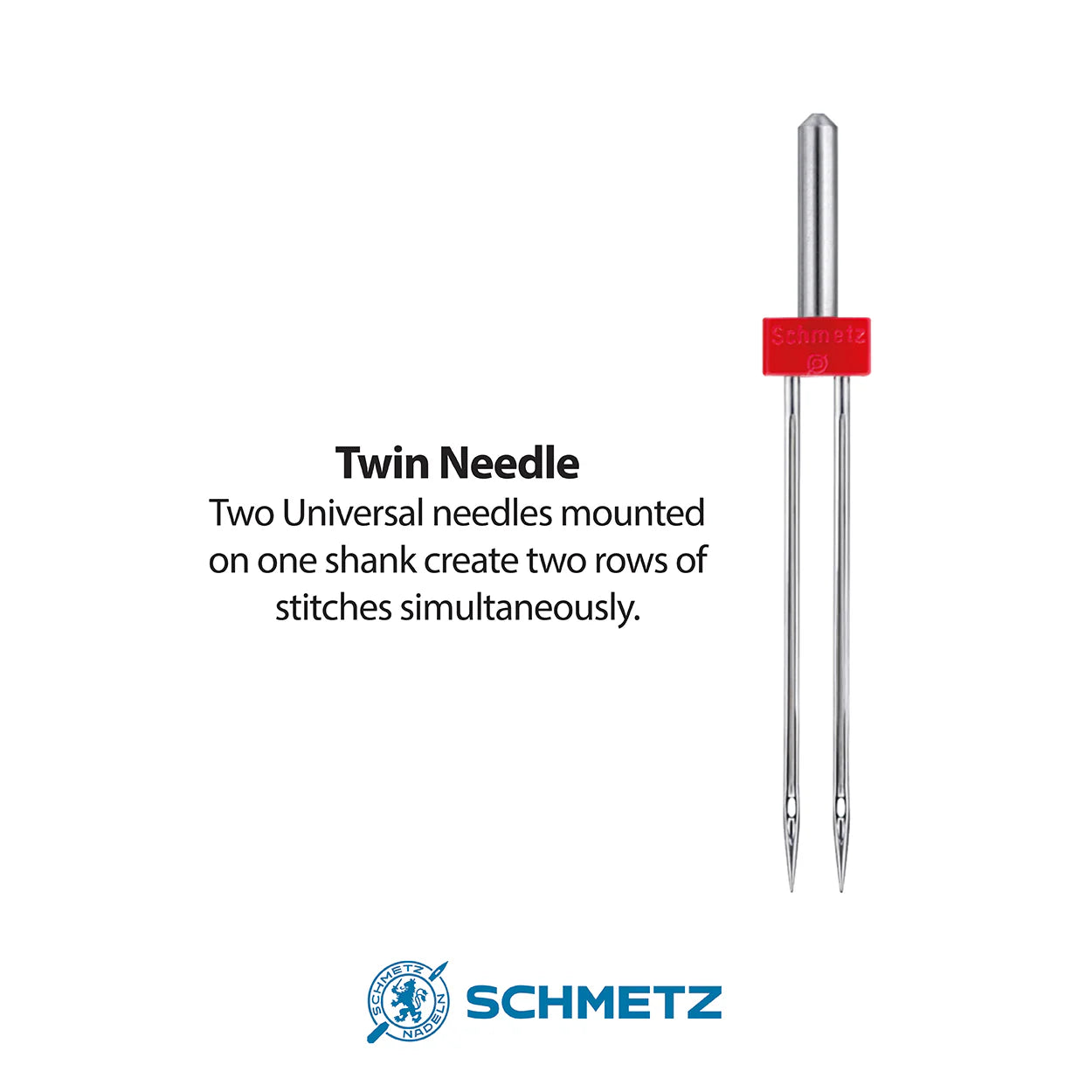 Schmetz Universal Sewing Machine Twin Needles - Choice of Size