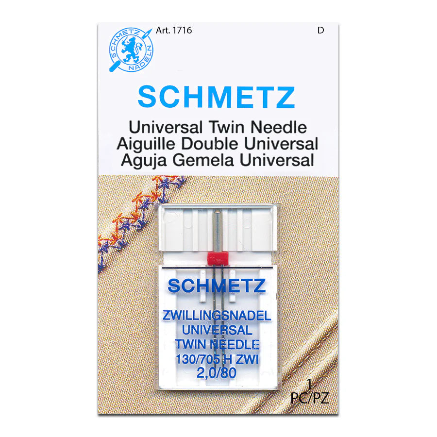 Schmetz Universal Sewing Machine Twin Needles - Choice of Size