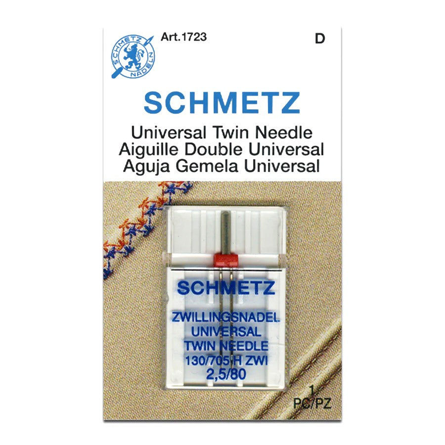 Schmetz Universal Sewing Machine Twin Needles - Choice of Size