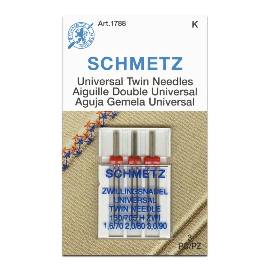 Schmetz Universal Sewing Machine Twin Needles - Choice of Size