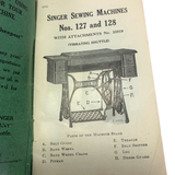 Singer 127 128 Treadle Sewing Machine Instruction Manual Vintage Original 1921 - The Old Singer Shop