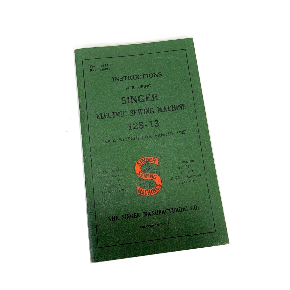 Singer 128-13 Sewing Machine Instruction Manual Vintage Original 1939 ...