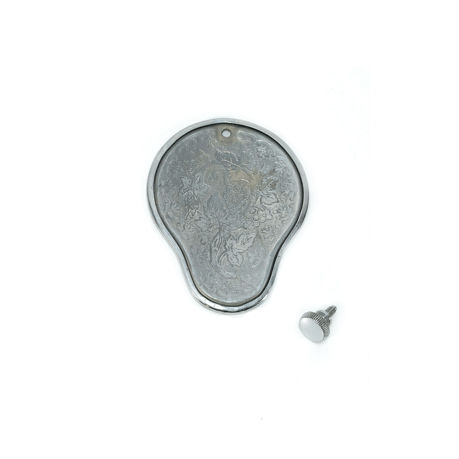 Singer 128 Sewing Machine Rear Convex Cover Plate w Grape Pattern Simanco 54525 Chrome - The Old Singer Shop