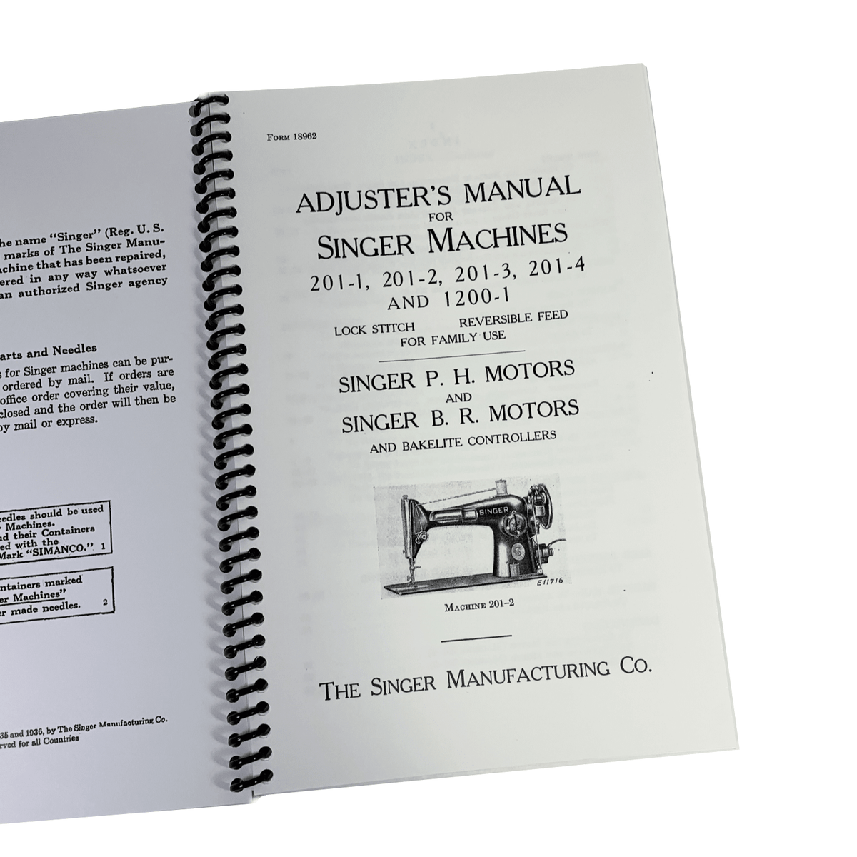 Singer Simple Service Manual Singer 201-2 201-3 Sewing Machine Adjusters Service Repair Manual Coil ...