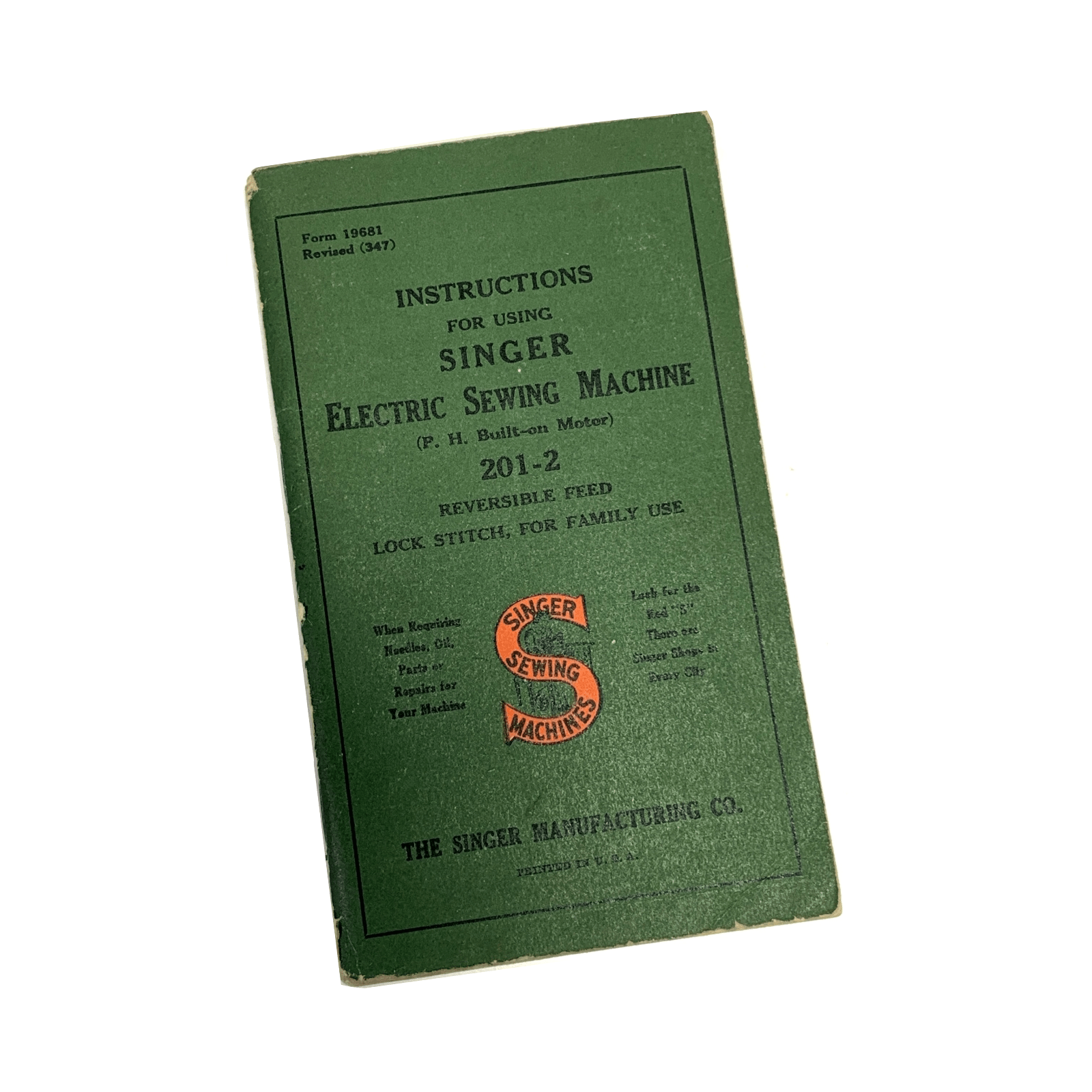 Singer 201 - 2 Sewing Machine Instruction Manual Vintage Original 1941 - The Old Singer Shop