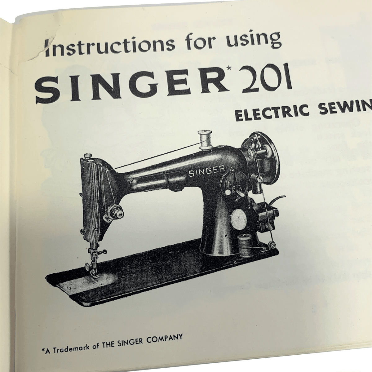 Singer 201-2 Sewing Machine Instruction Manual Vintage Original 1957 ...
