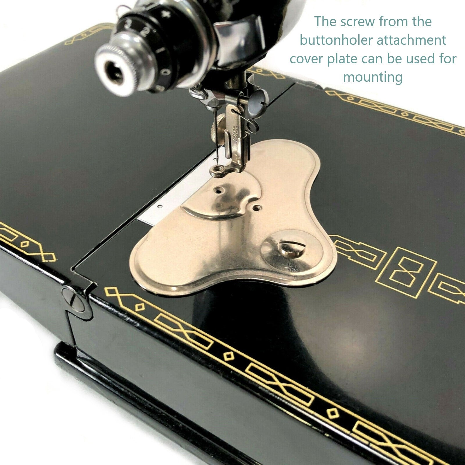 Singer 221 Featherweight Sewing Machine Ameoba Feed Dog Cover Plate 121309 S - The Old Singer Shop