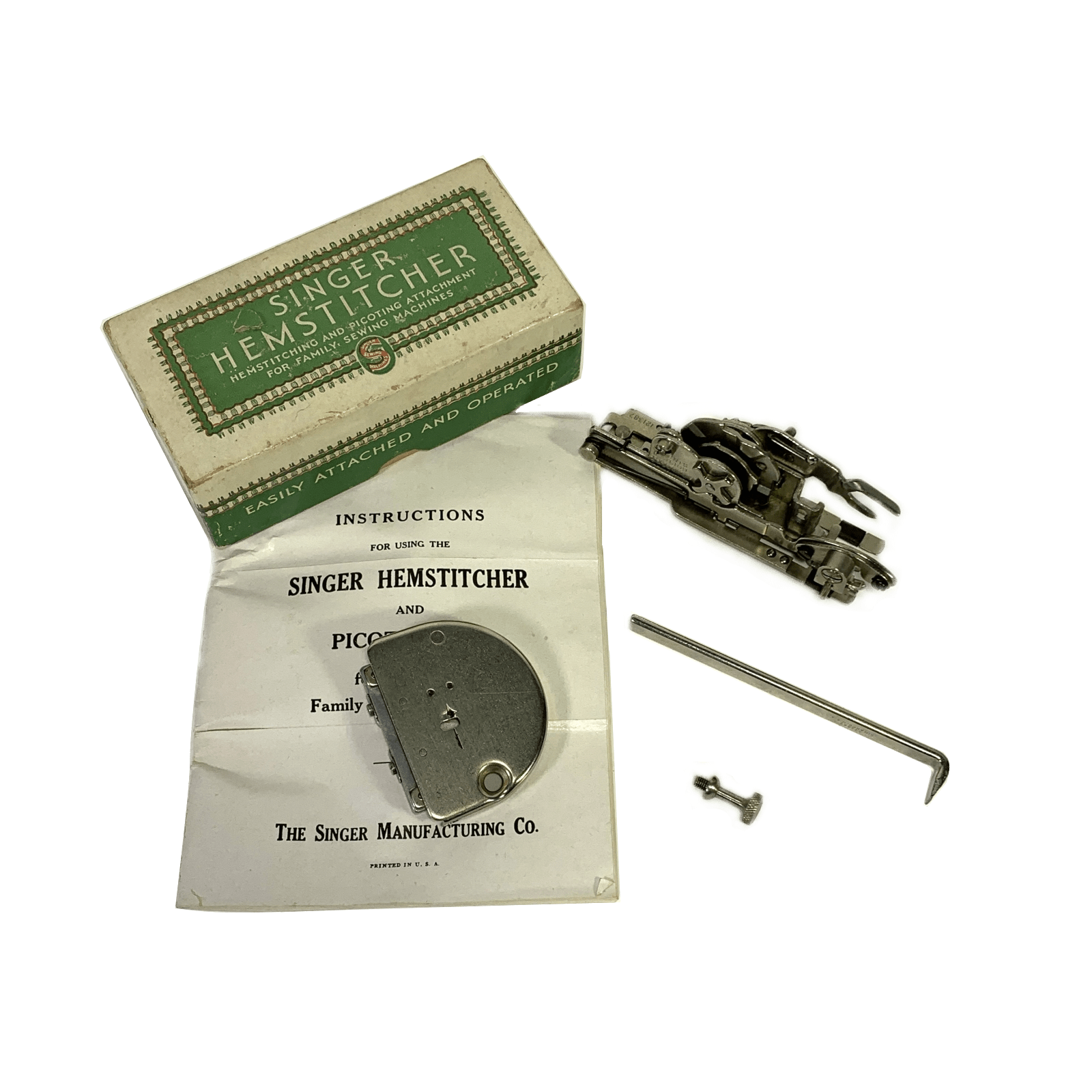 Singer 221 Featherweight Sewing Machine Hemstitcher Picoting Attachment Simanco 121387 121392 - The Old Singer Shop