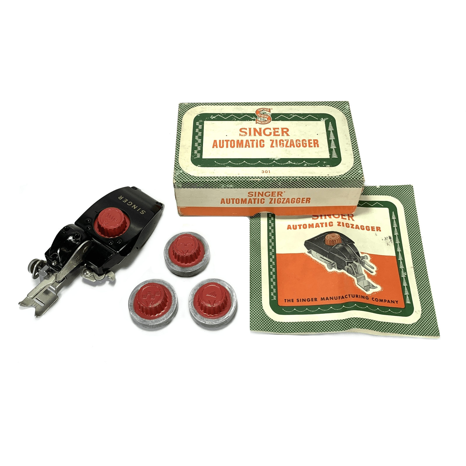 Singer 301 404 Sewing Machine Slant Shank Automatic Zigzagger Attachment in Box 161103 160986 - The Old Singer Shop