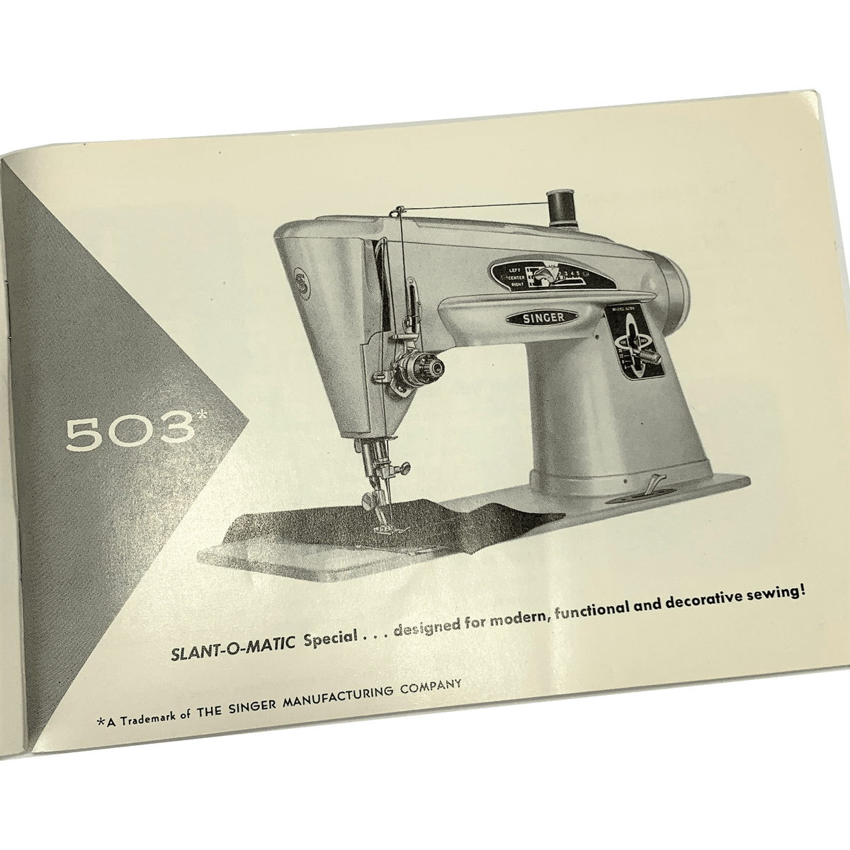 Singer 503 Slant-O-Matic Rocketeer Sewing Machine Instruction Manual ...