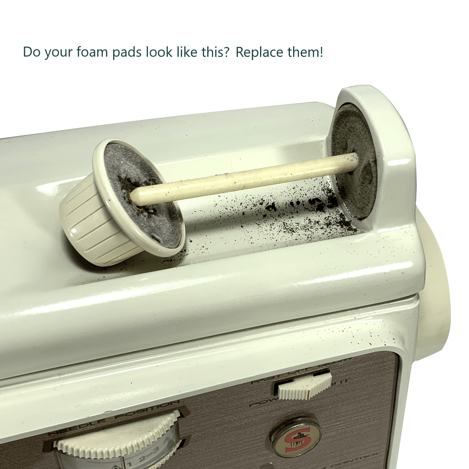 Singer 600 700 900 200 Series Spool Pin Seat and Cap Foam Pads Touch n Sew - The Old Singer Shop