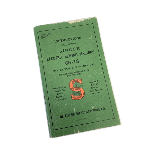 Singer 66-18 Sewing Machine Instruction Manual Vintage Original 1941