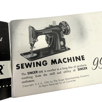 Singer 99K 99-28 Sewing Machine Instruction Manual Vintage Original 1953 - The Old Singer Shop