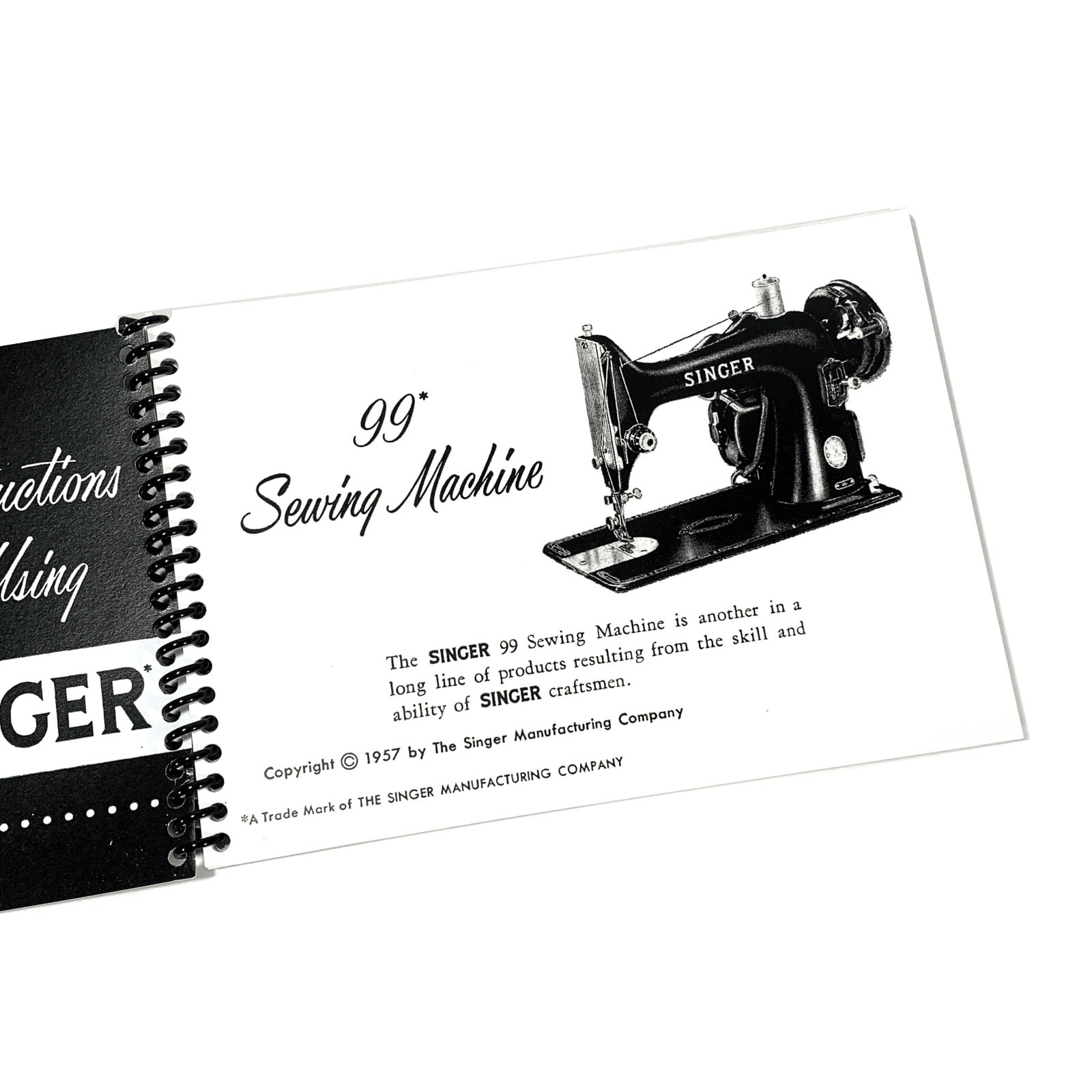 New Singer 99K 99 - 31 Sewing Machine Instruction Manual Coil Bound - The Old Singer Shop