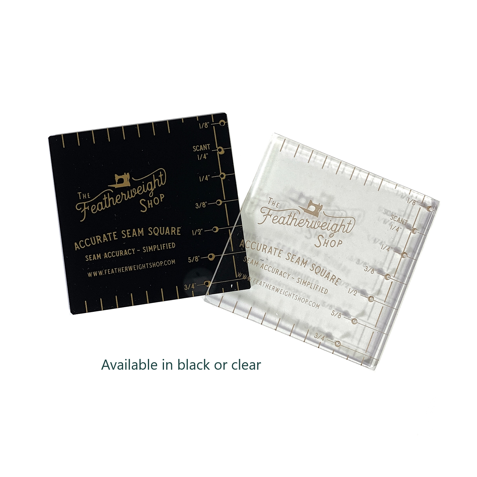 Singer Featherweight Accurate Seam Setting Square Gauge in Black or Clear Acrylic