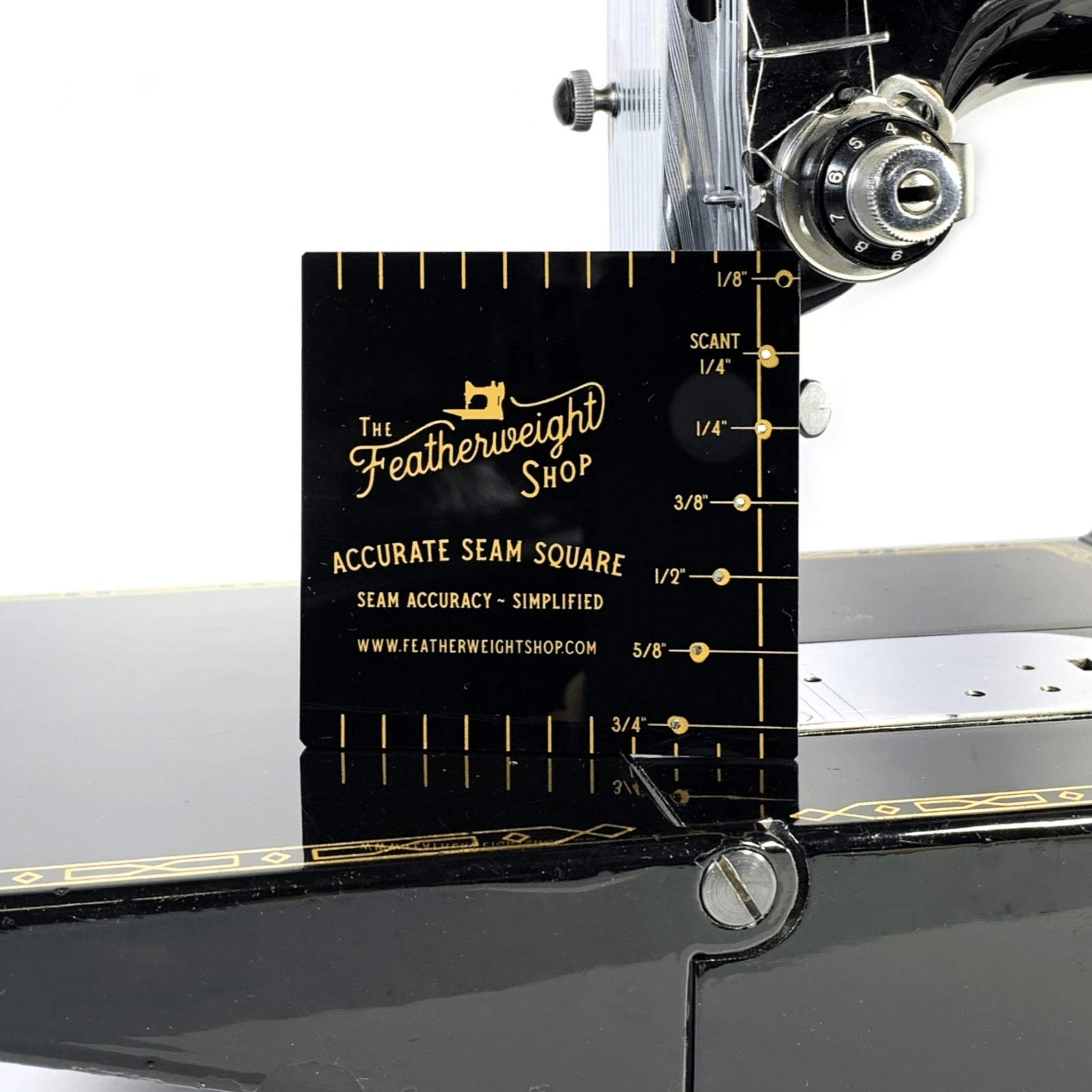 Singer Featherweight Accurate Seam Setting Square Gauge in Black or Clear Acrylic - The Old Singer Shop