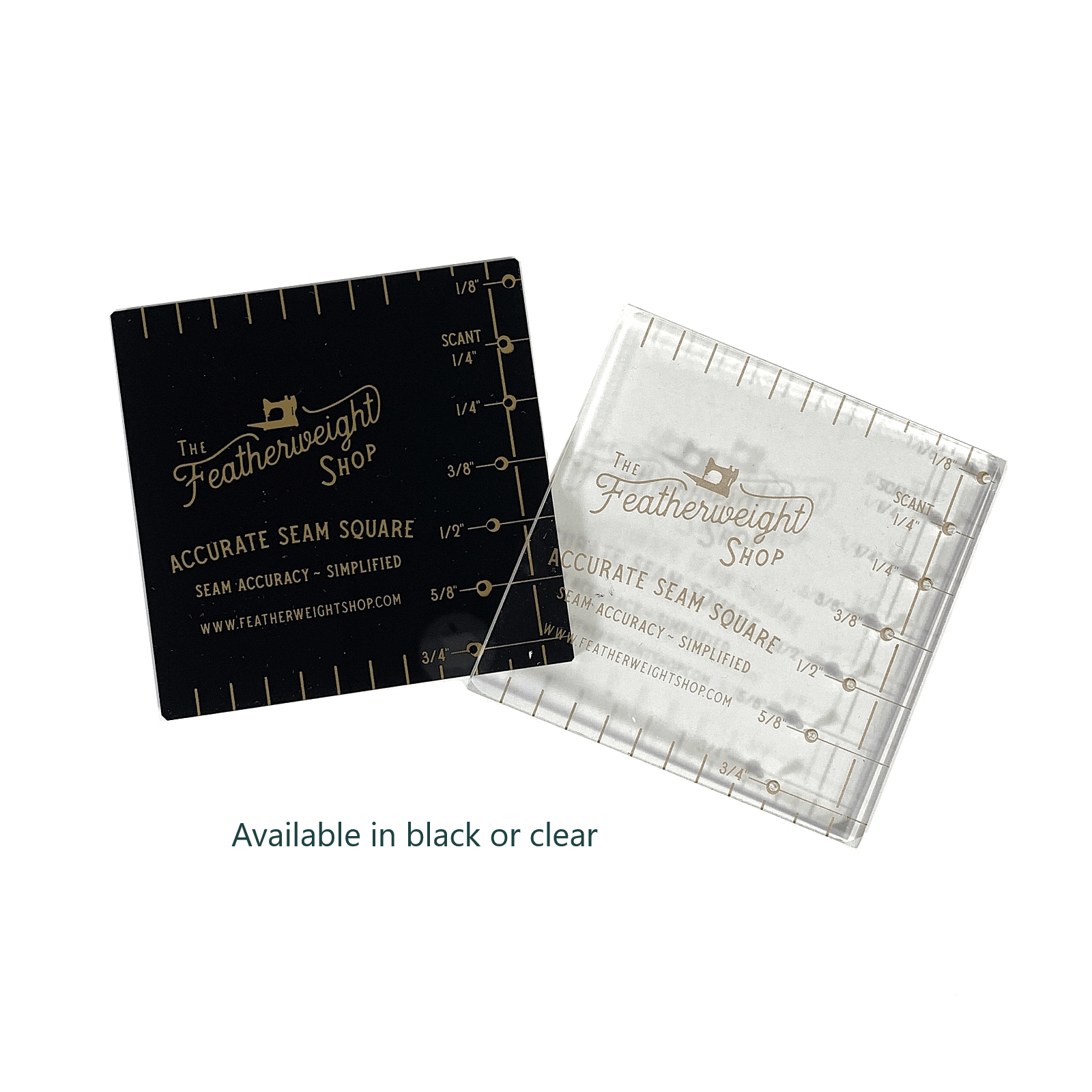 Singer Featherweight Accurate Seam Setting Square Gauge in Black or Clear Acrylic - The Old Singer Shop