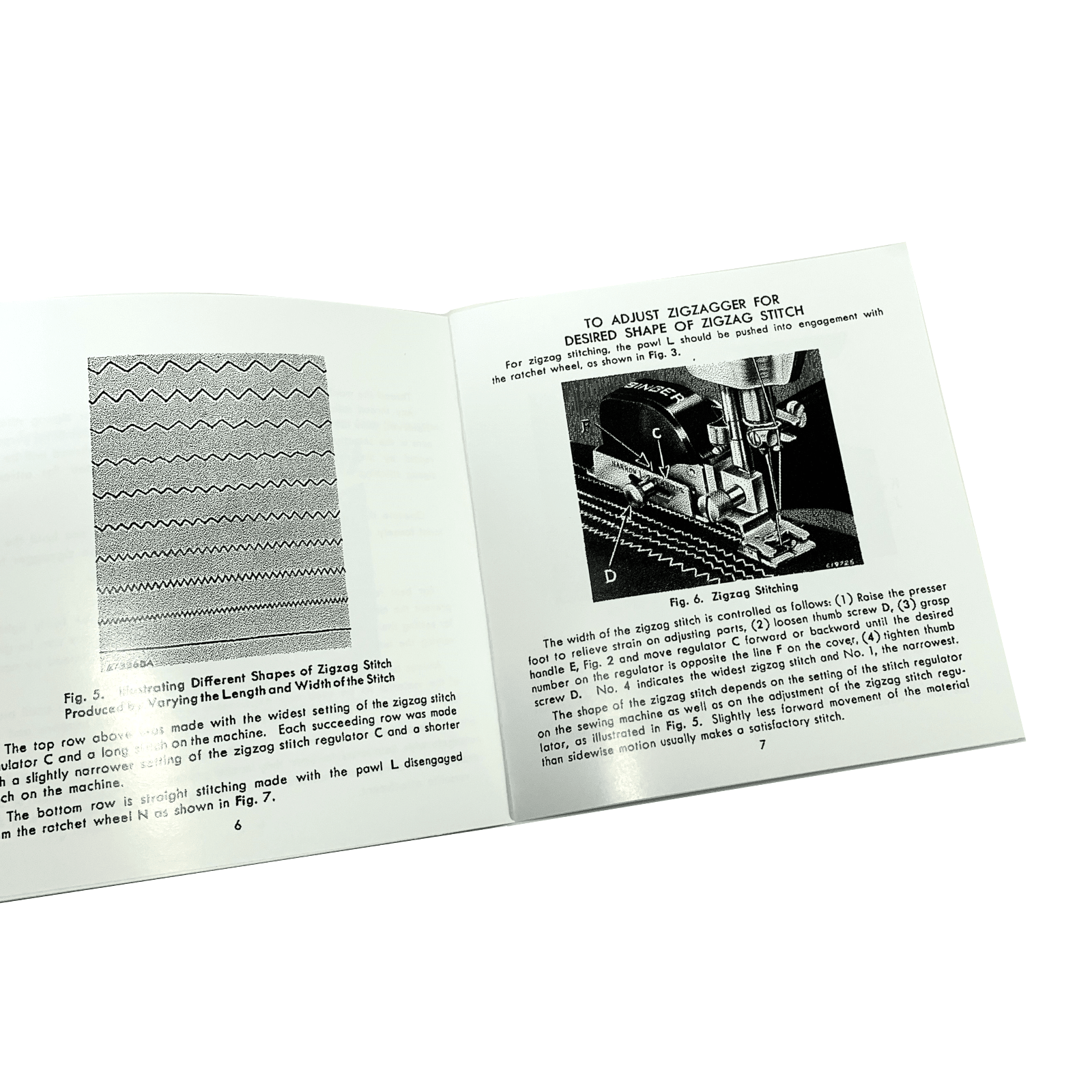 Singer Sewing Machine Adjustable Zigzag Attachment 160620 Instruction Manual New - The Old Singer Shop