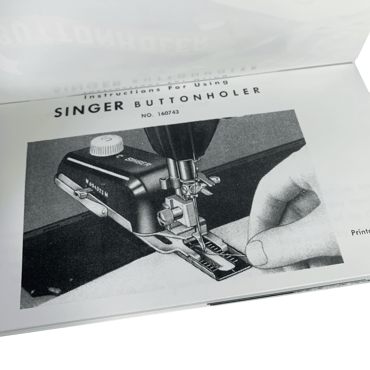 Attachment Singer Machine Singer Sewing Machine Buttonholer Attachment Instruction Manual 160506 ...