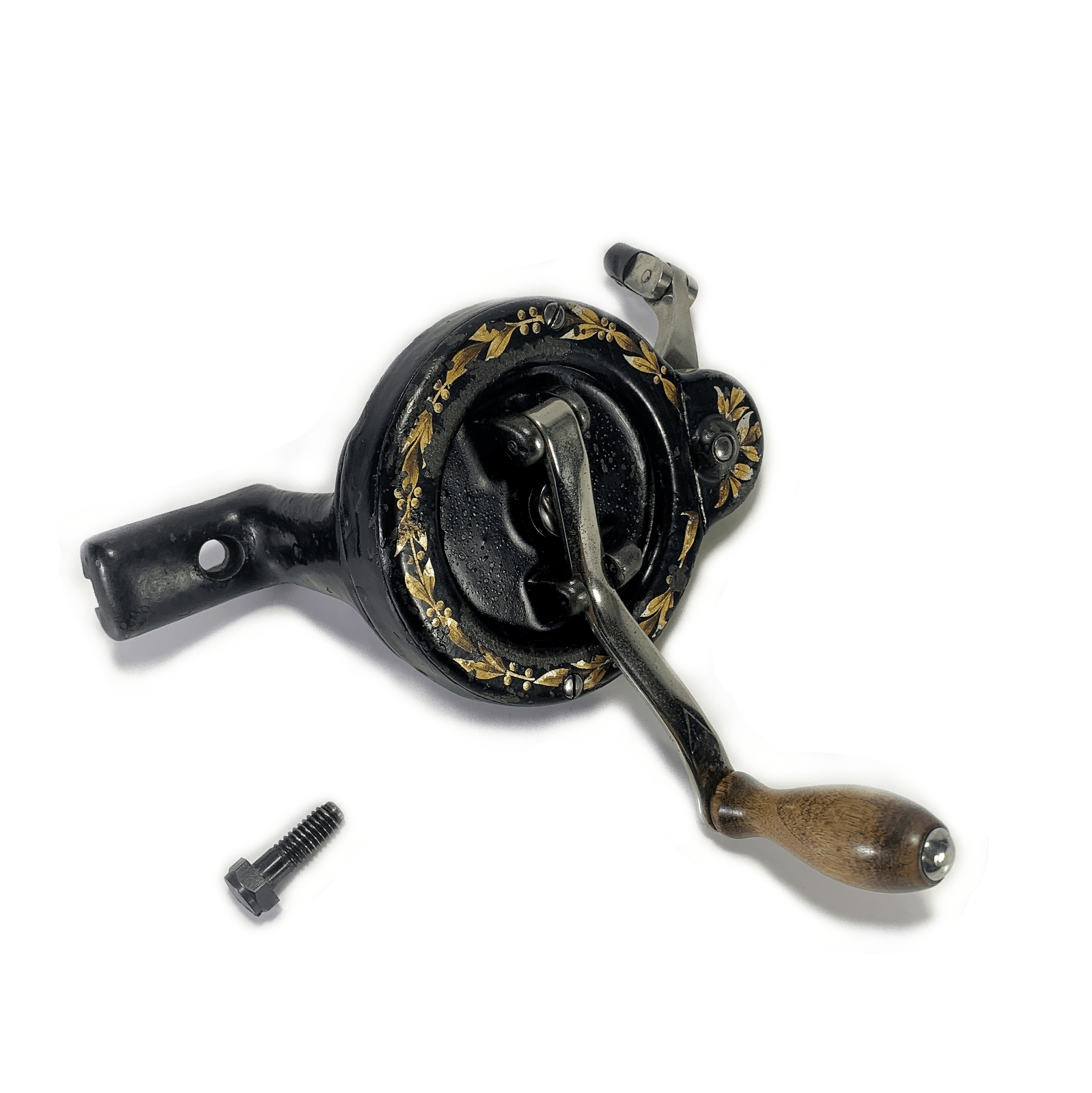 Early Singer Sewing Machine Hand Crank Attachment with Olive Decal Original Vintage Simanco - The Old Singer Shop