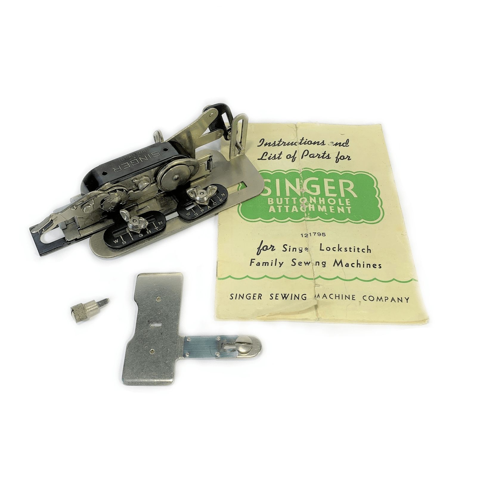 Singer Sewing Machine Low Shank Buttonhole Attachment Simanco 121795 - The Old Singer Shop